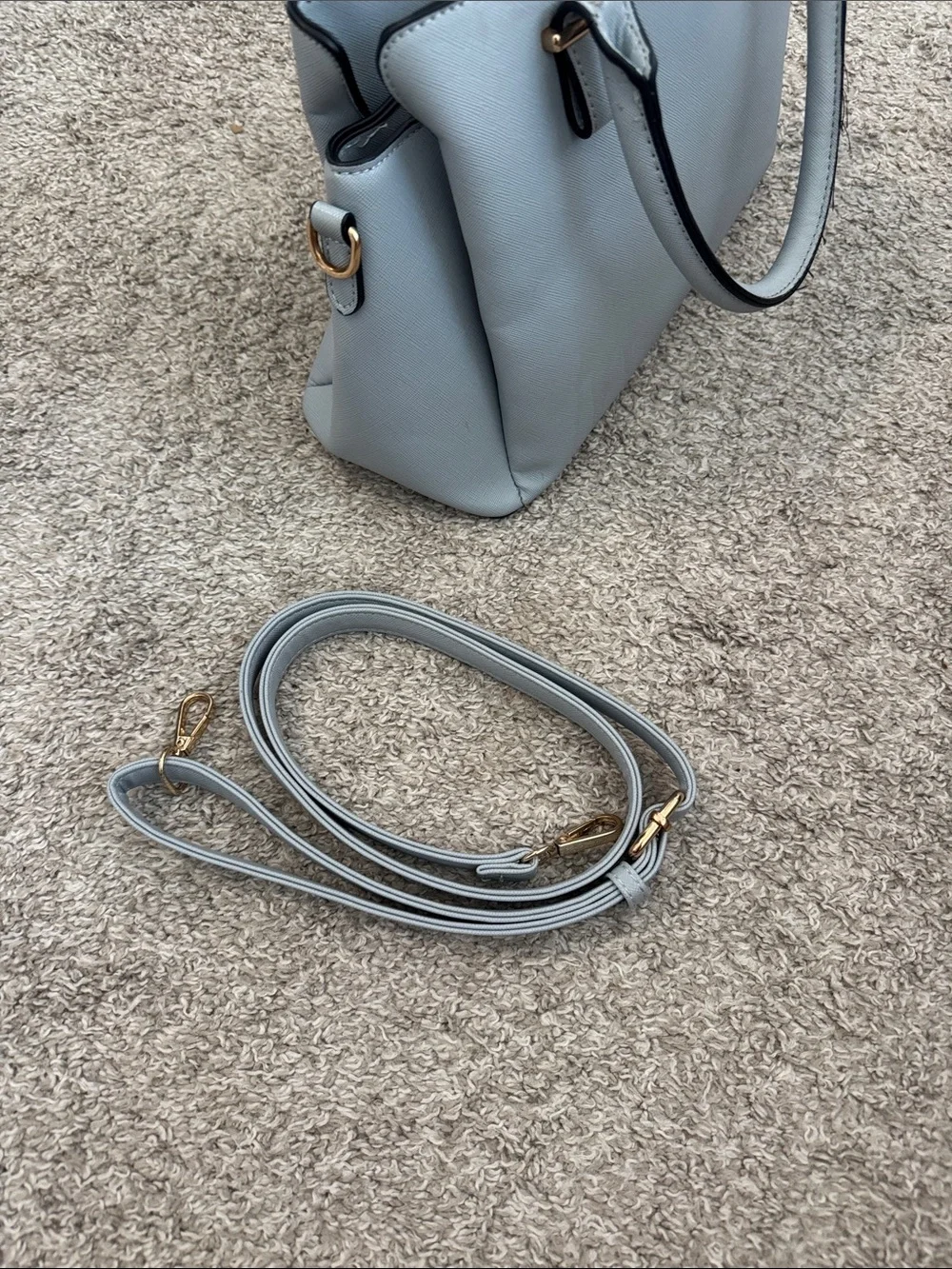 Classic Structured Tote Bag in Light Gray